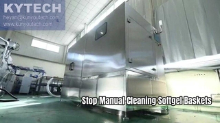 Machine automatique de nettoyage de panier à culbutage Softgel